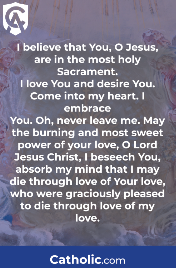 Adoration and Benediction prayer card