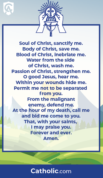 Anima Christi Prayer Card for Corpus Christi Feast Day