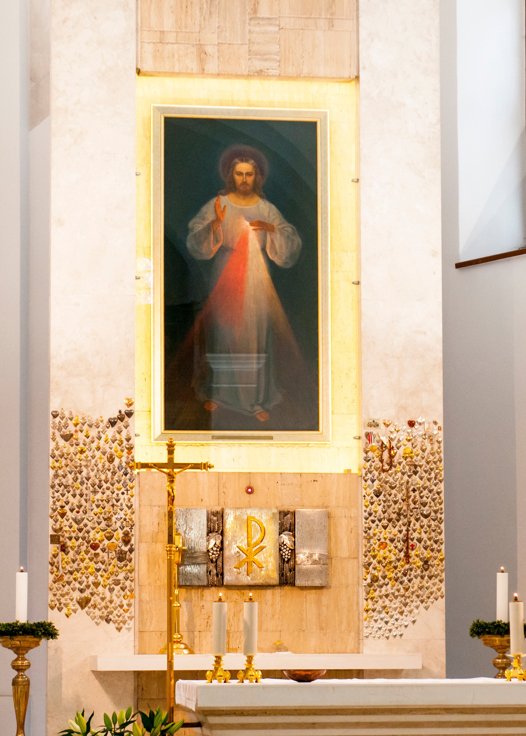 Image of The first Divine Mercy image in the Holy Trinity Church in Vilnius, Lithuania.