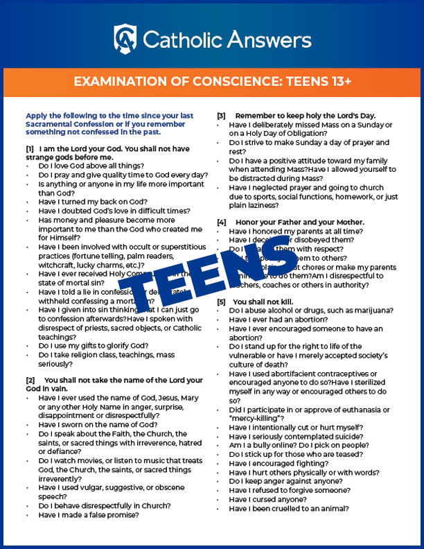 Examination of Conscience for Teens PDF thumbnail image