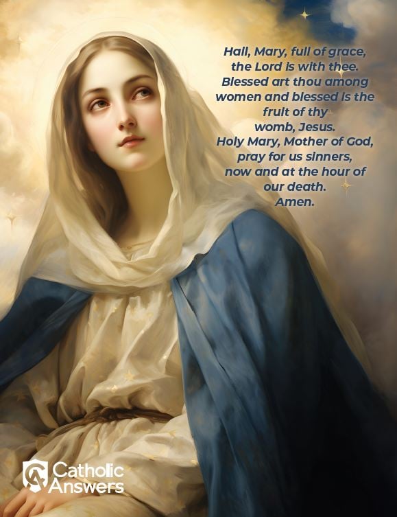 Image of the Hail Mary Prayer Printable PDF in English
