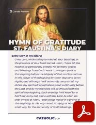 Fat Tuesday Mardi Gras | Catholic Answers Free Printable Prayer of Gratitude by St. Faustina