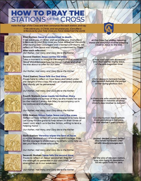 How to pray the stations of the cross printable PDF download by Catholic Answers.